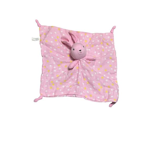 Other - Walmart 2023 Knotted Pink Polka Dot Bunny Lovey Baby Security Blanket 13‎ Inch